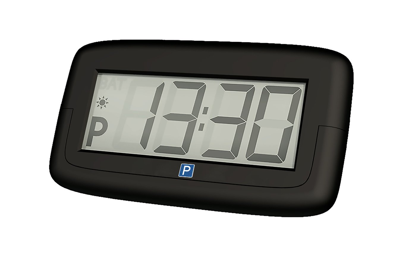 Elektronisk parkeringsskiva Park Micro visar tid 13:30 på en digital skärm