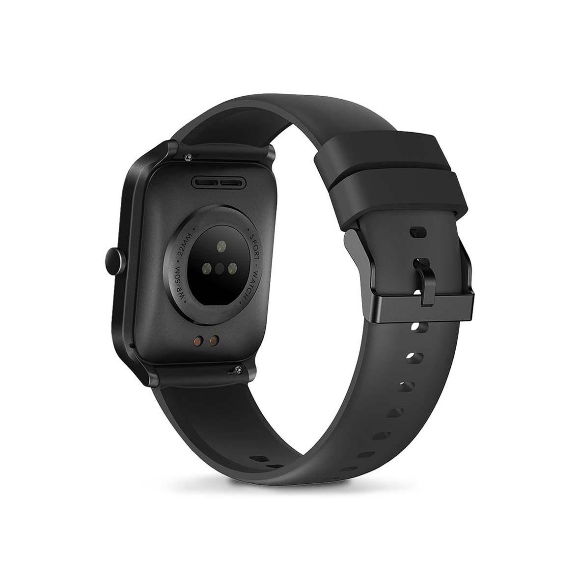 Nedis SmartLife-klocka med svart band och rund skärm