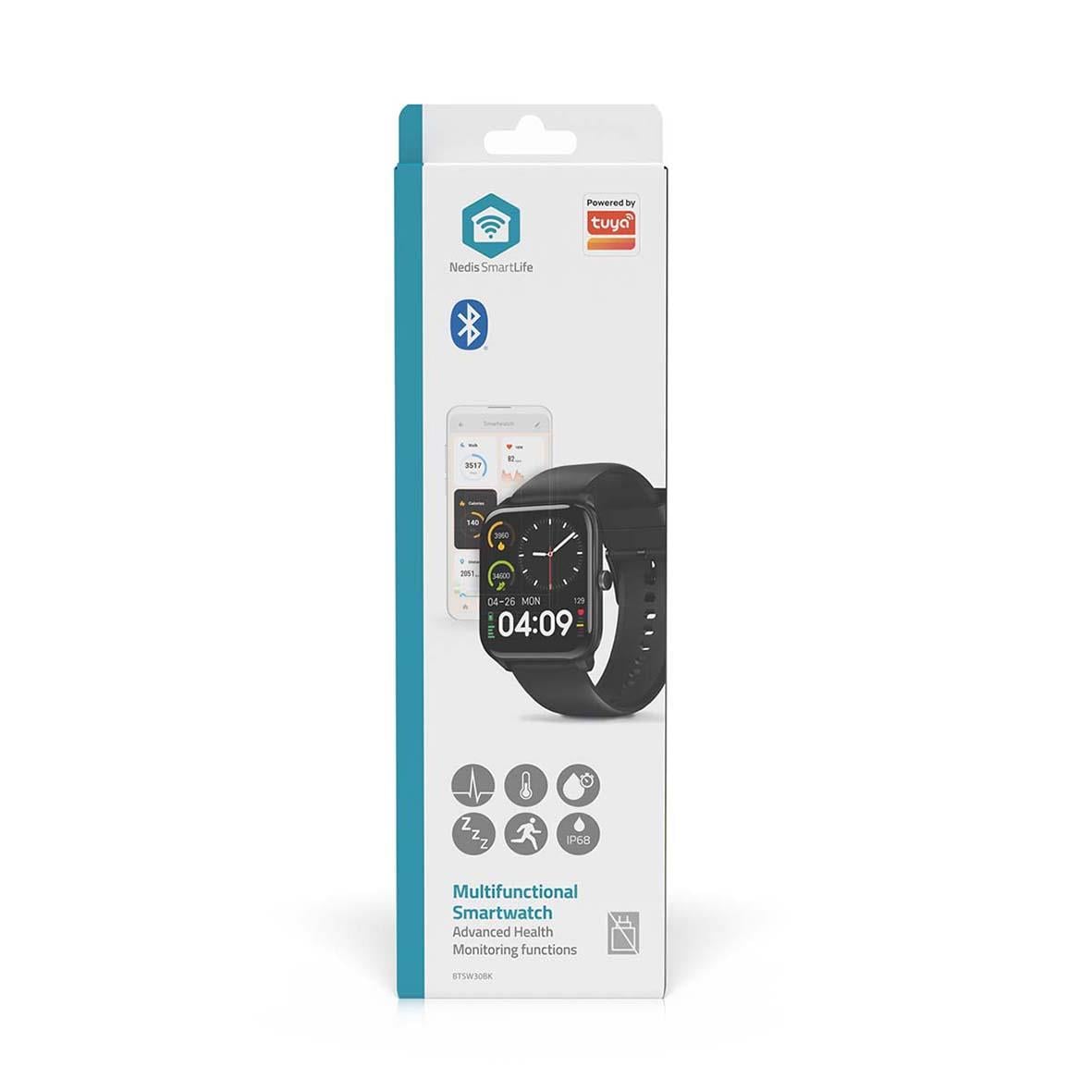 Nedis SmartLife multifunktionell smartklocka med Bluetooth och hälsomonitoring
