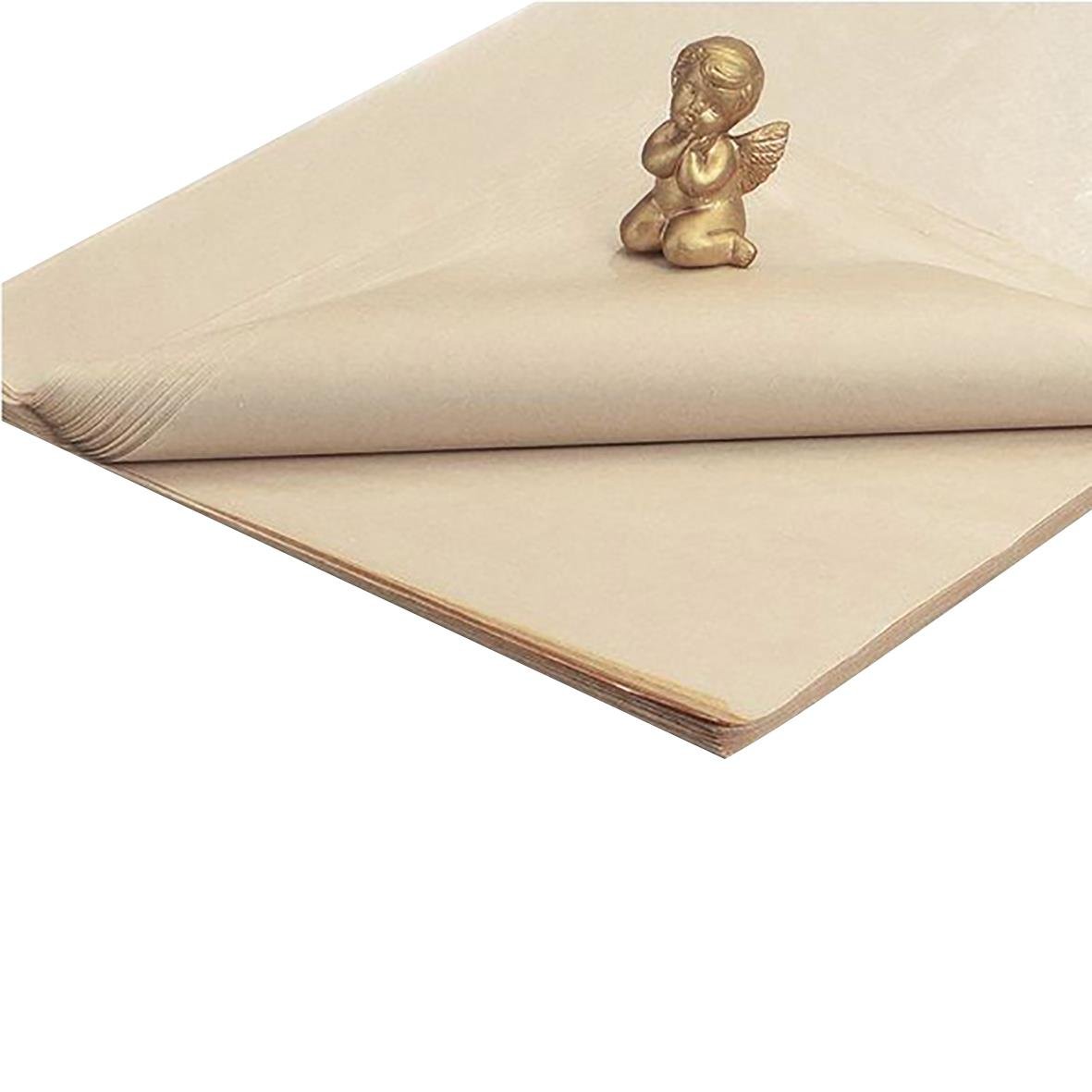 Brun silkessulfit på 50x75cm med en liten guldfigur av en bebis som håller ett blad