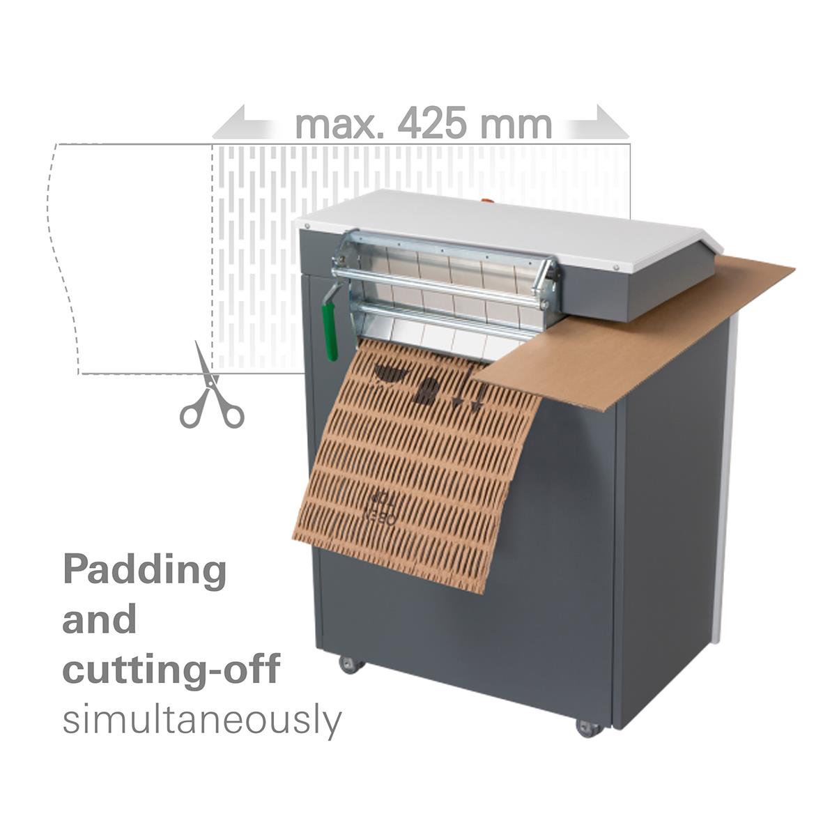 Förpackningsmaskin Profipack P425 med Dammadapter och skärverktyg för packning