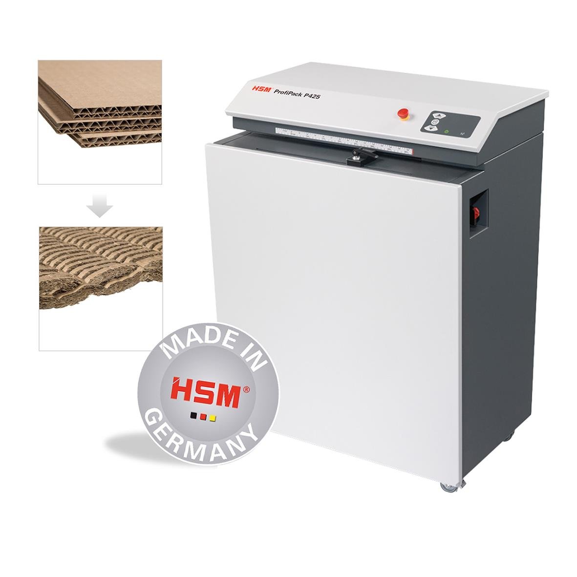 Förpackningsmaskin Profipack P425 400v med kartongmaterial och märket HSM Germany