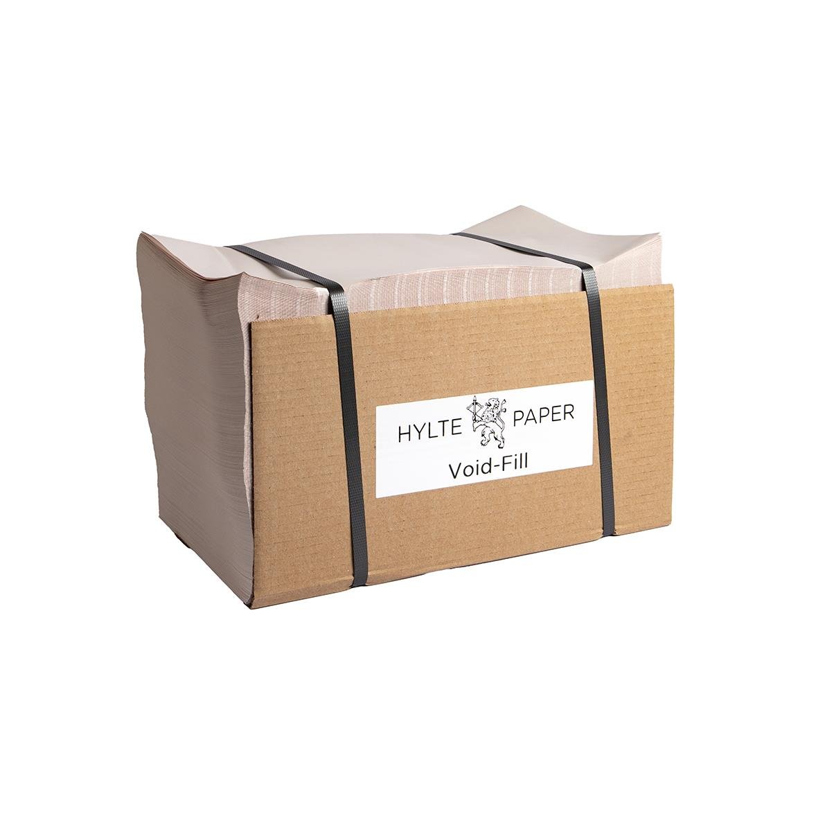 Förpackningspapper Hylte Void-Fill 52g 380x200mm 10kg i brunt papper med svart band