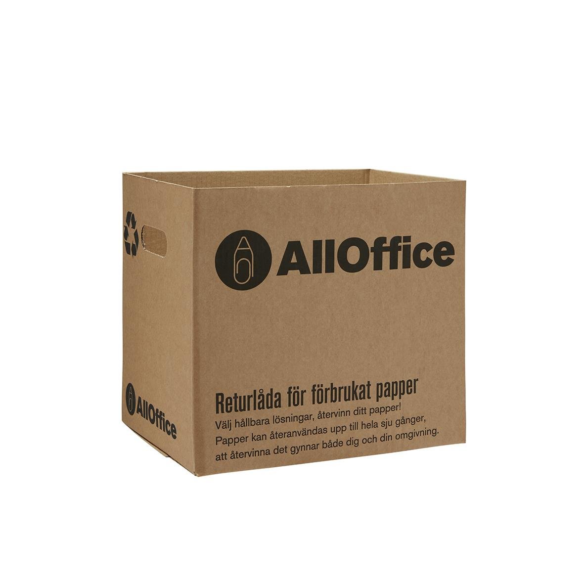 Stor återvinningslåda för papper, 330x240x300mm, av återvinningsbart material