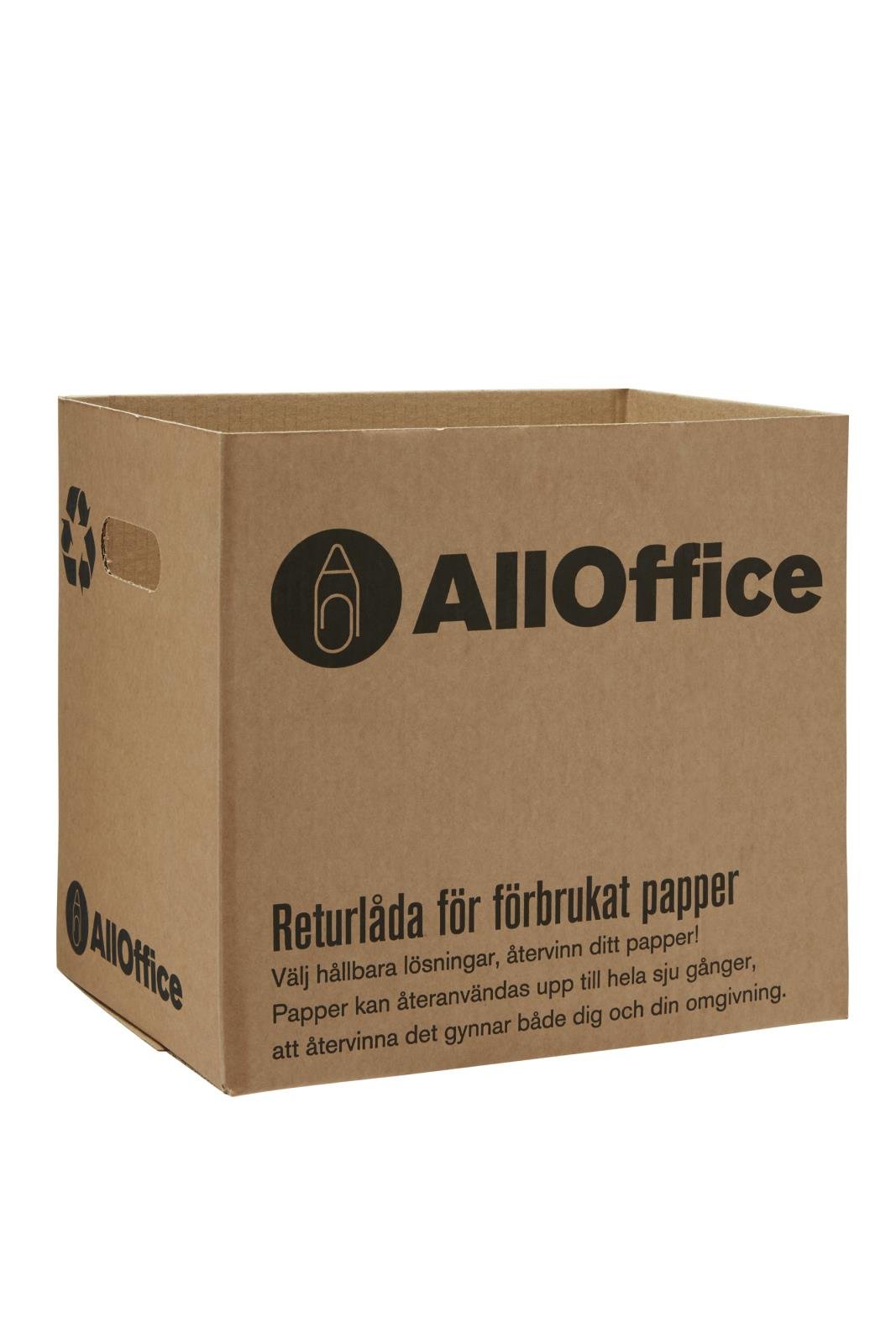 Stor återvinningslåda för papper, 330x240x300mm, av återvinningsbart material