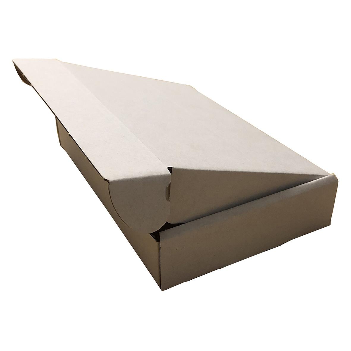 Stansad låda låsbart lock vit och brun, mått 200x125x27mm