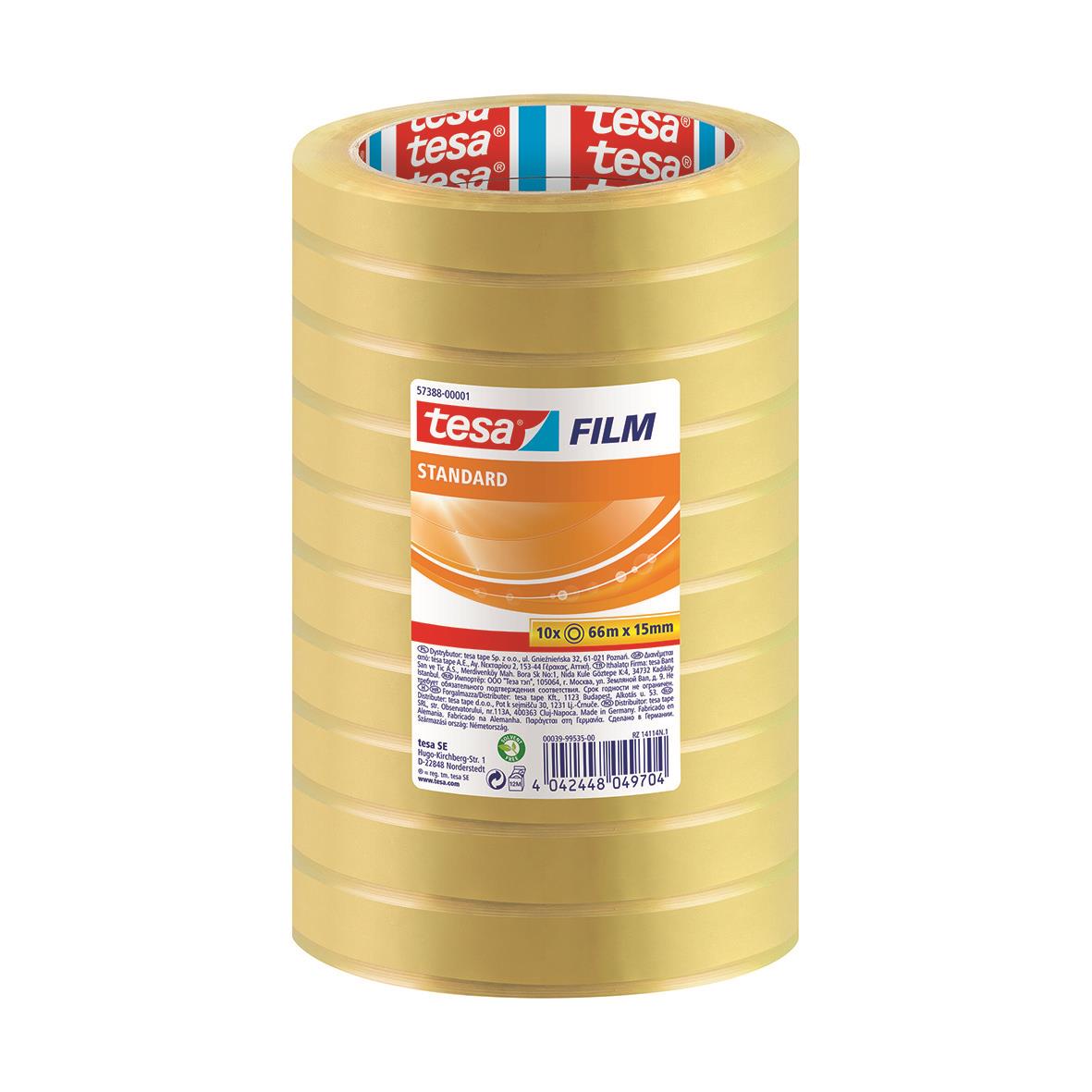 Kontorstejp Tesa standard transparent 15mm x 66m 42010013