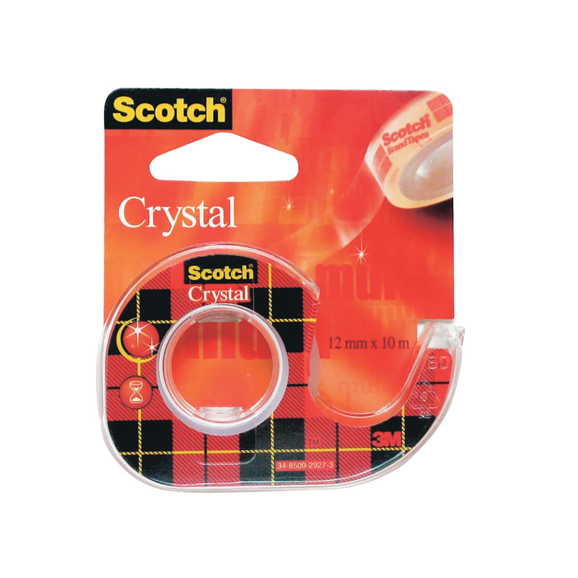 Tejp Scotch 600 Kristallklar med hållare 12mm x 10m