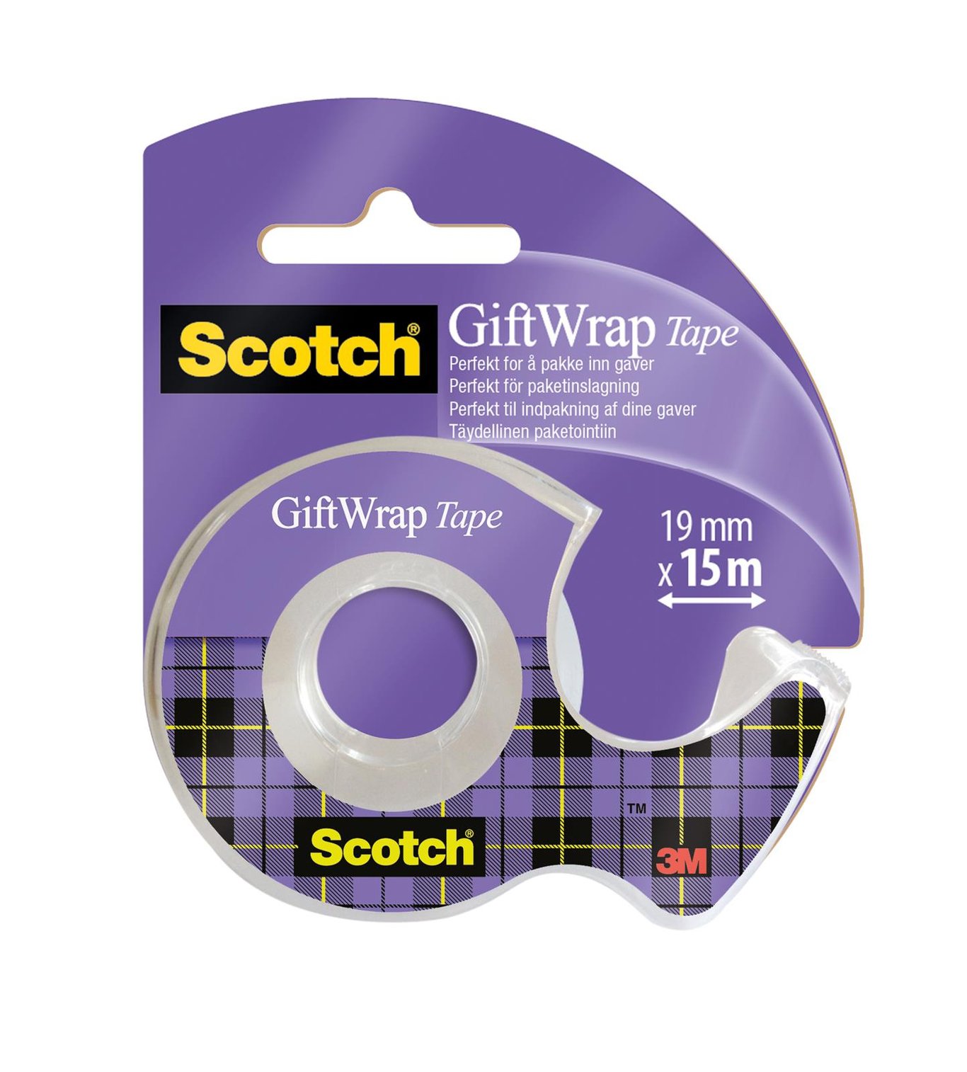 Kontorstejp Scotch Gift-Wrap Matt/Transparent 19mm x 15m i förpackning
