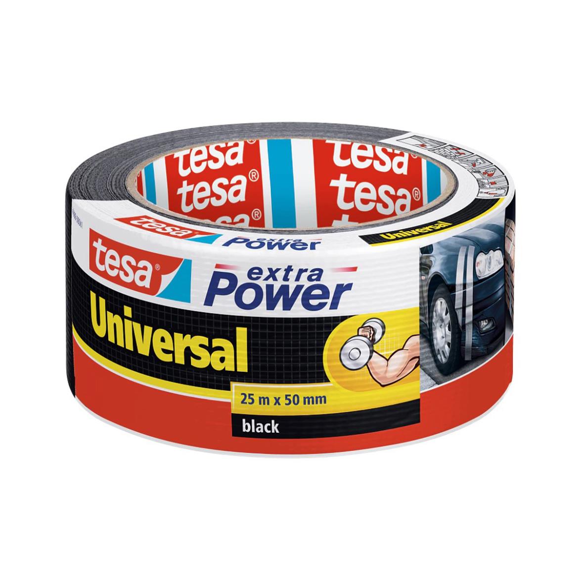Svart vävtejp Tesa Extra Power Universal 50mm x 25m