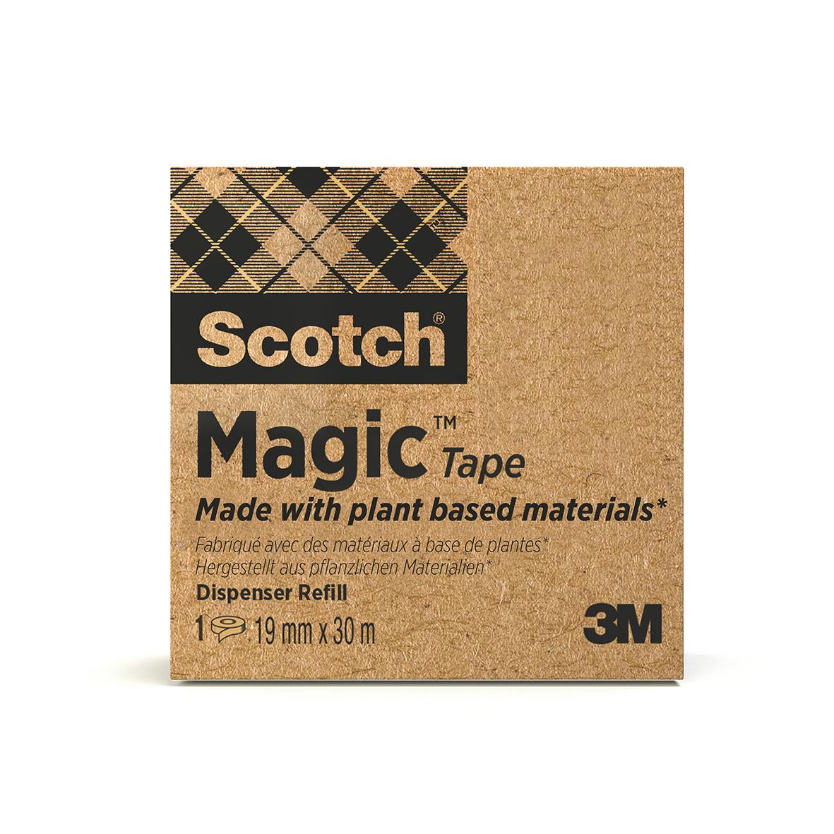 Scotch Magic tejp 19mm x 30m, grönt, osynligt, miljövänligt, 3M