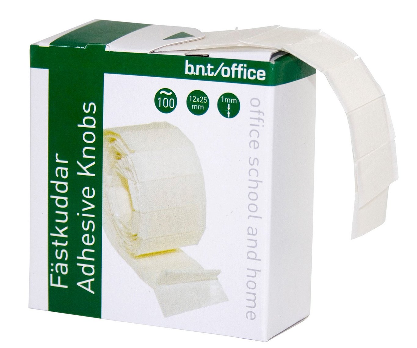 Vit fästkuddar 12 x 25mm i förpackning