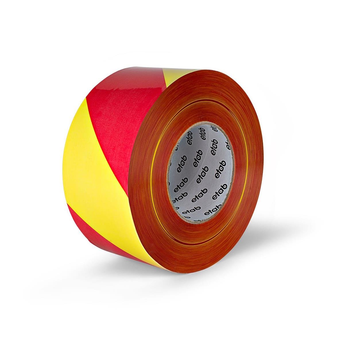 Röd/gult avspärrningsband Etab 75mm x 500m, rull