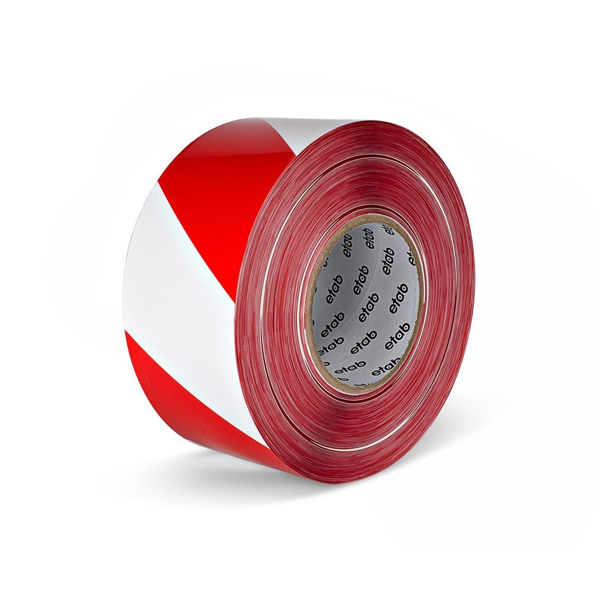 Rött och vitt avspärrningsband Etab 75mm x 500m, rullat
