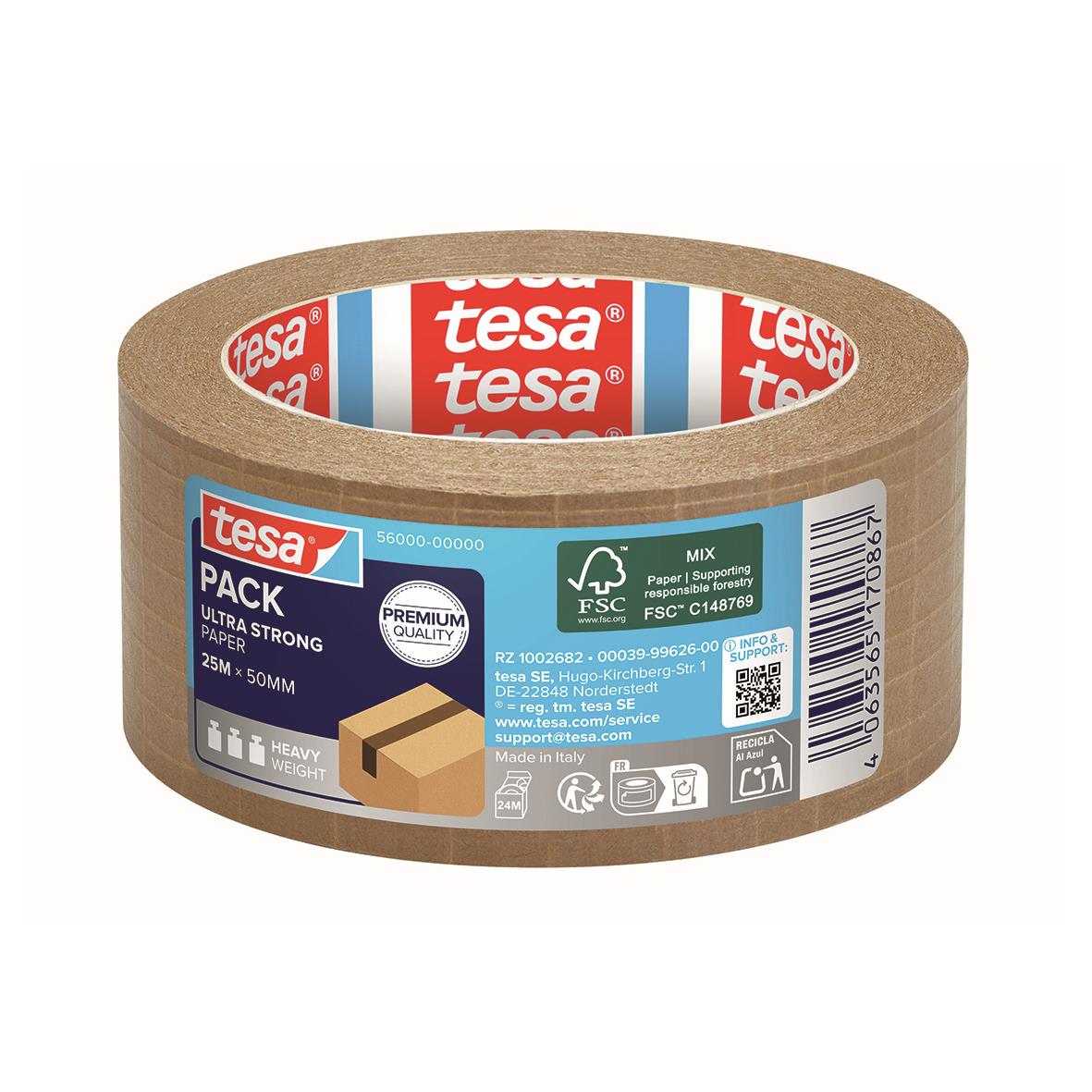 Packtejp Tesa 56000 Ultra Strong EcoLogo Brun 50mm x 25m