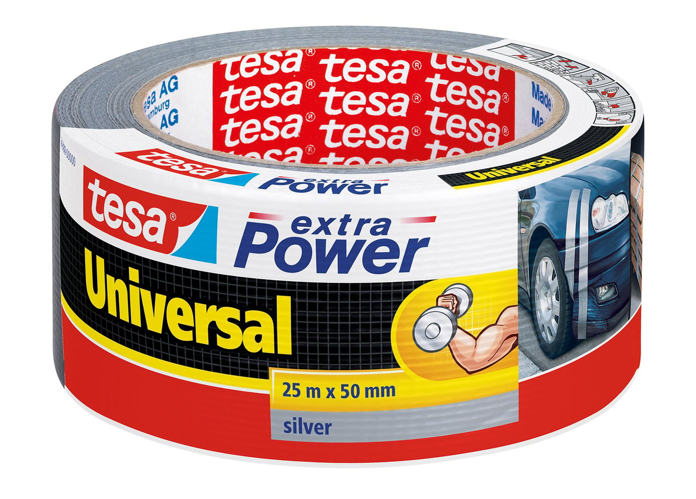 Silvertejp Tesa Extra Power Universal grå 50mm x 25m