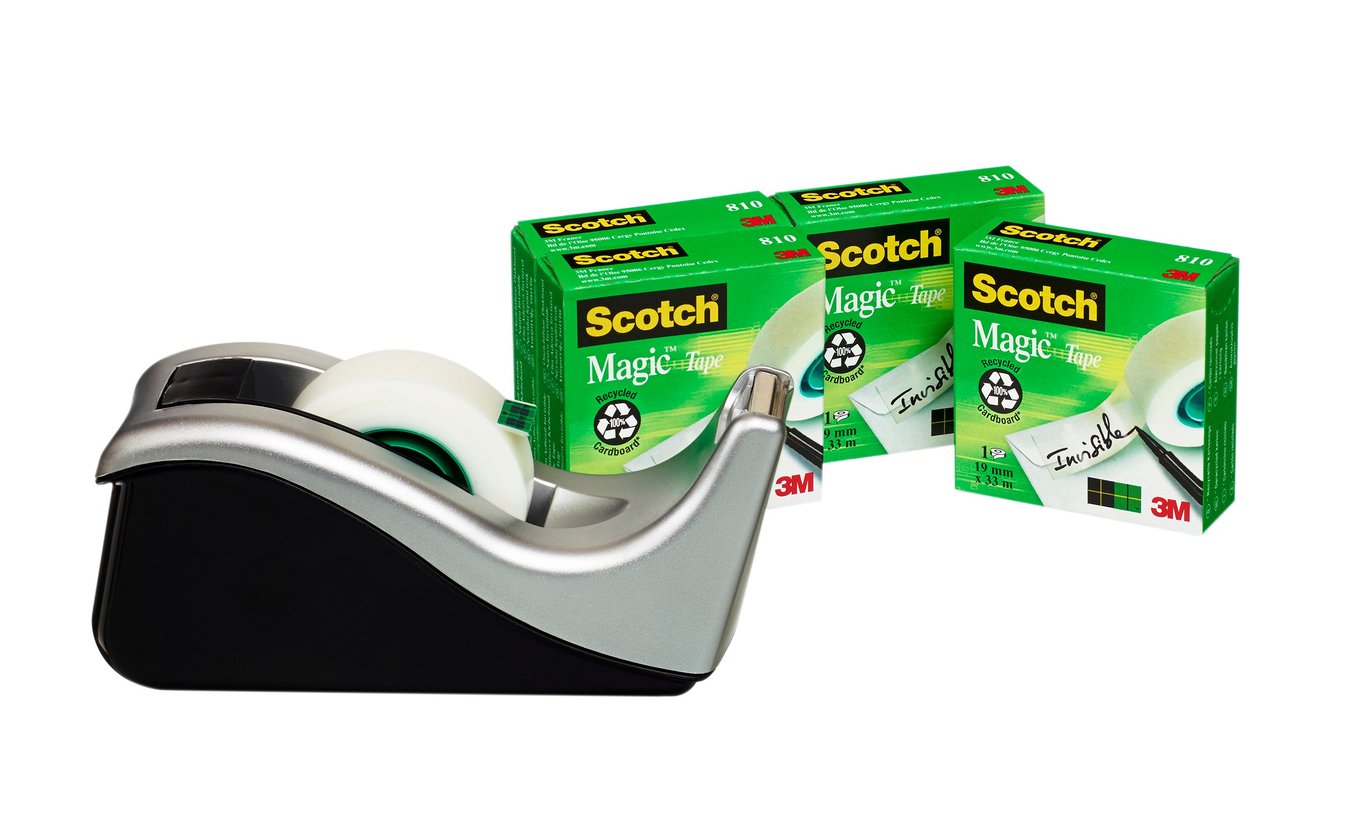 Tejphållare Scotch C60 inkl 4 rullar tejp 810 19mm x 33m