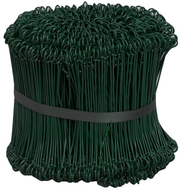 Grön plastbelagd stålbindtråd i bunt, 200mm