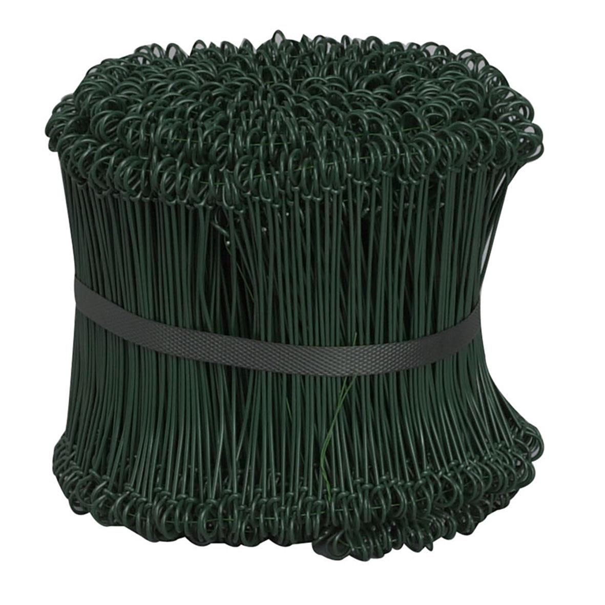 Grön plastbelagd stålbindtråd i bunt, 200mm