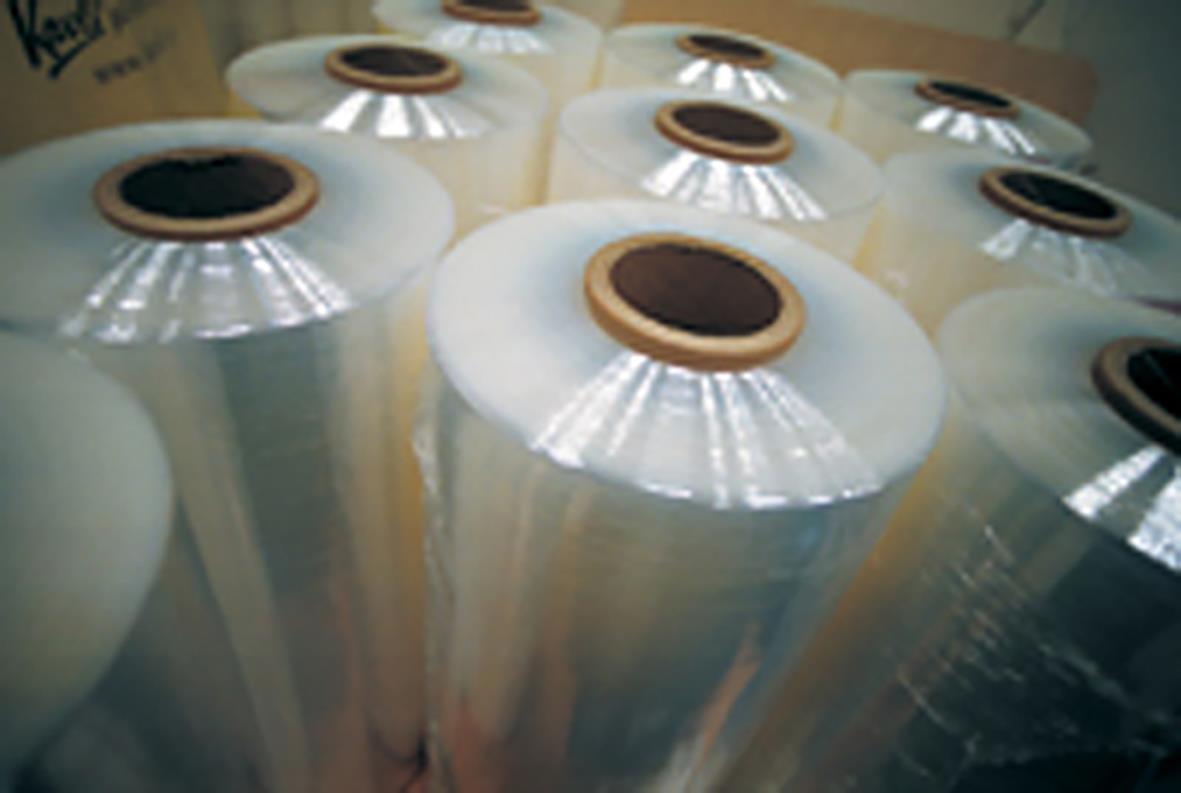 Transparant maskinsträckfilm på rullar, 500mm bred, 1550m lång, för industriellt bruk