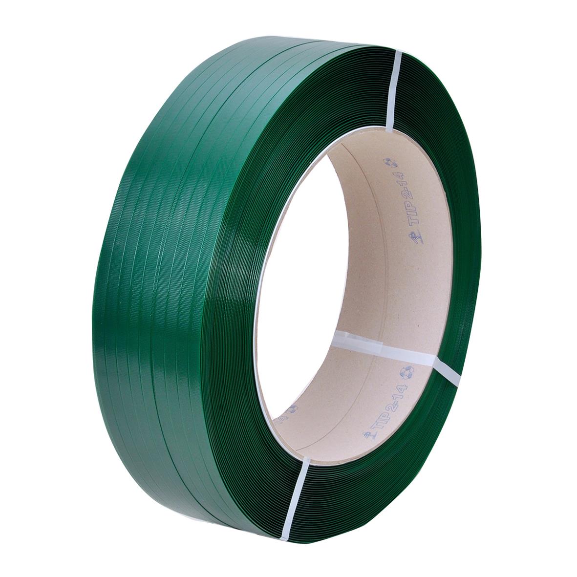 Grön maskinband PET 1980 Hylsa 406mm, 18,5x0,8mm, 1200m