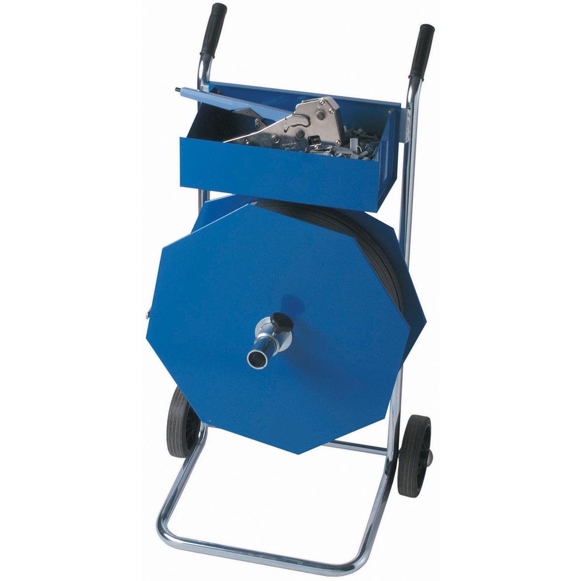 Avrullare Ua-1 76/150/200/280, blå maskin med handtag och hjul för rullning