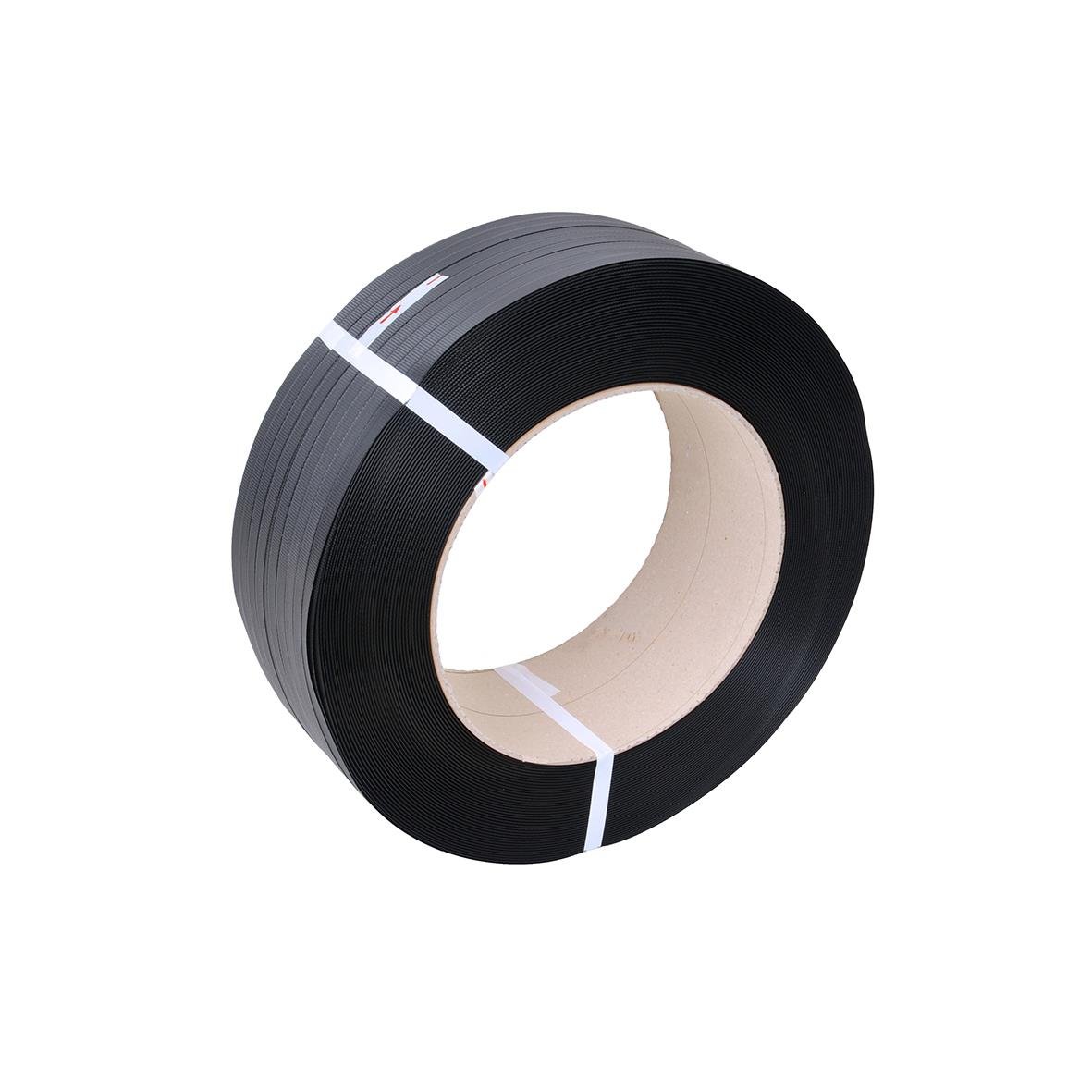 Svart packband PP 15,5x0,73 mm, 280 m per rulle, 1200 m totalt