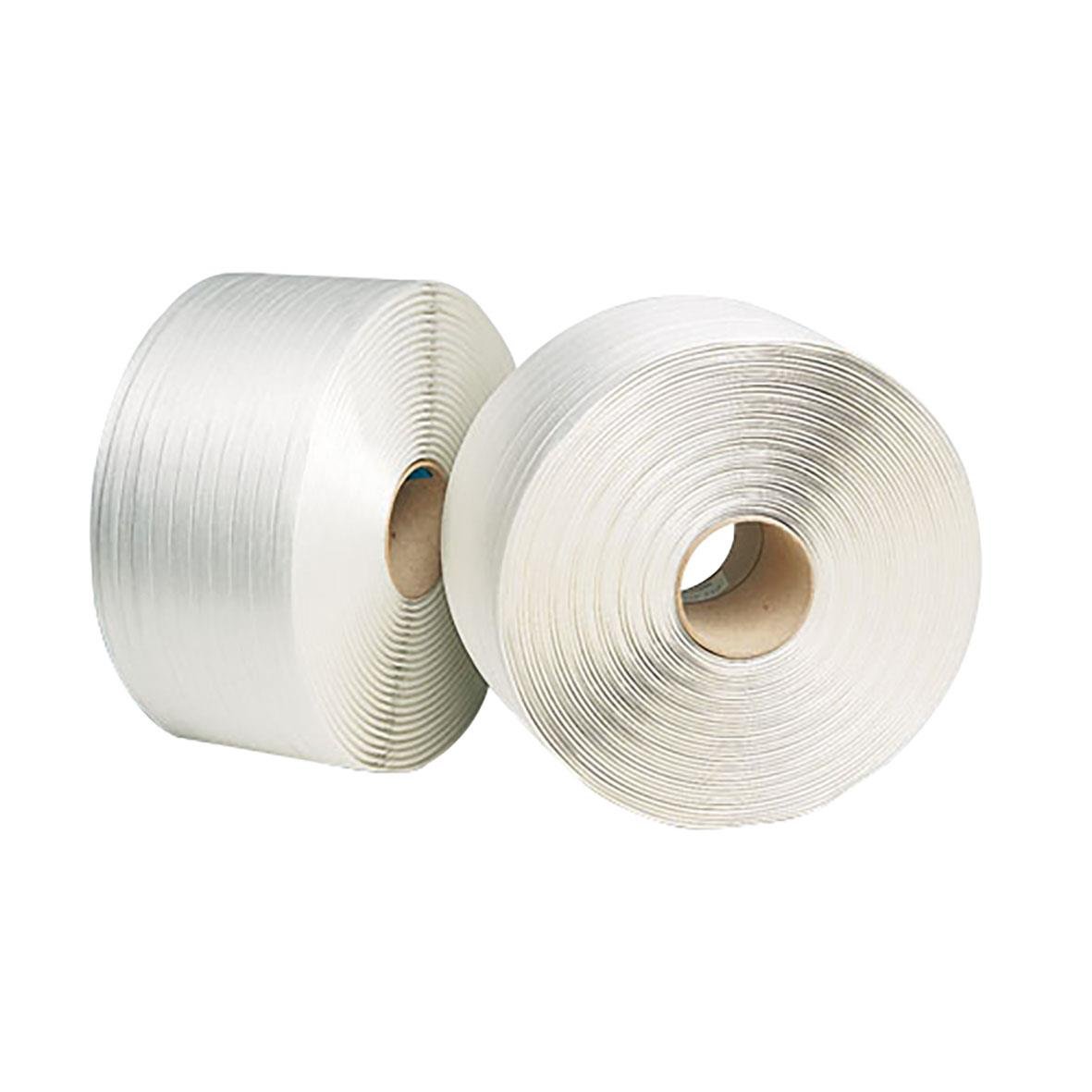 Vit packband VG-9 300kp 9mm brett, rullad för förpackning