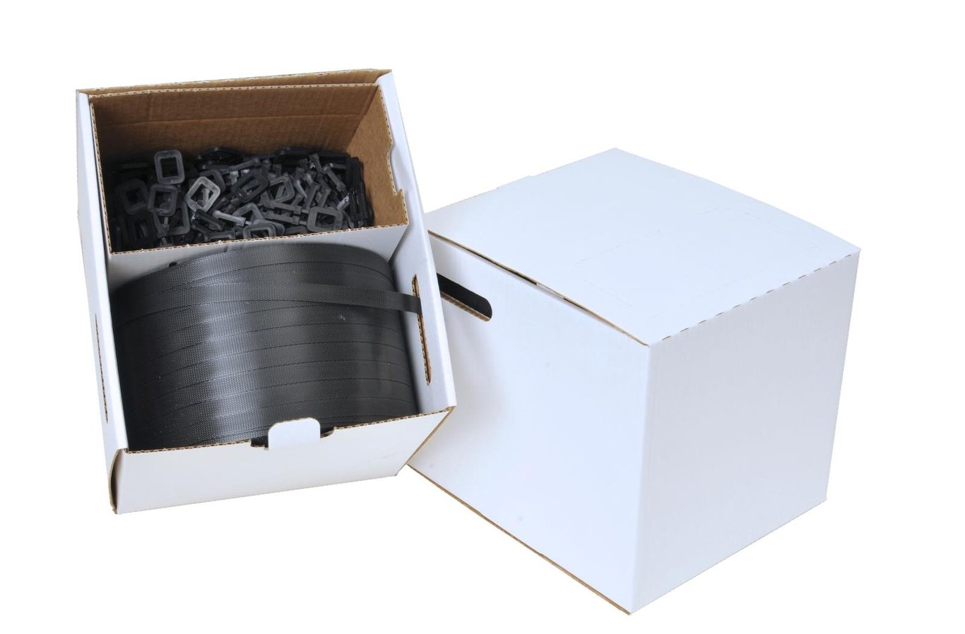 Packband PP Allt-i-ett 12 mm x 1000 m i öppen box med tillbehör