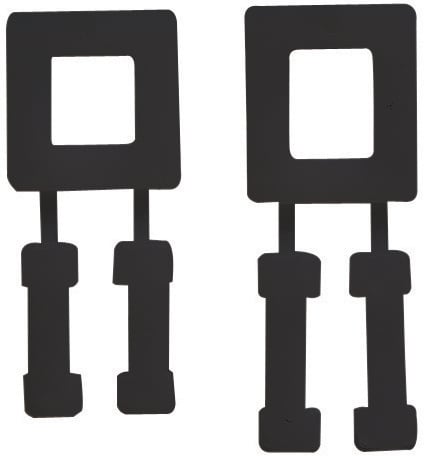 Två svarta plastspännen SP-13 13mm med justerbara band