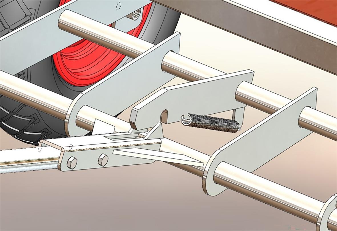 Blå flakvagn med broms, luftgummihjul, mått 200x100x46cm, del av maskin eller fordon
