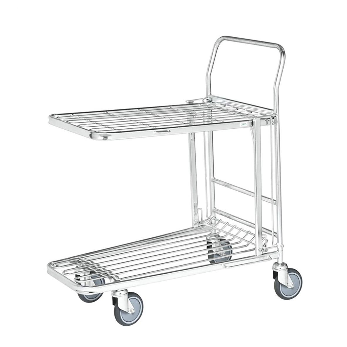 Lagervagn med två hyllplan och fyra hjul, belastning 100kg