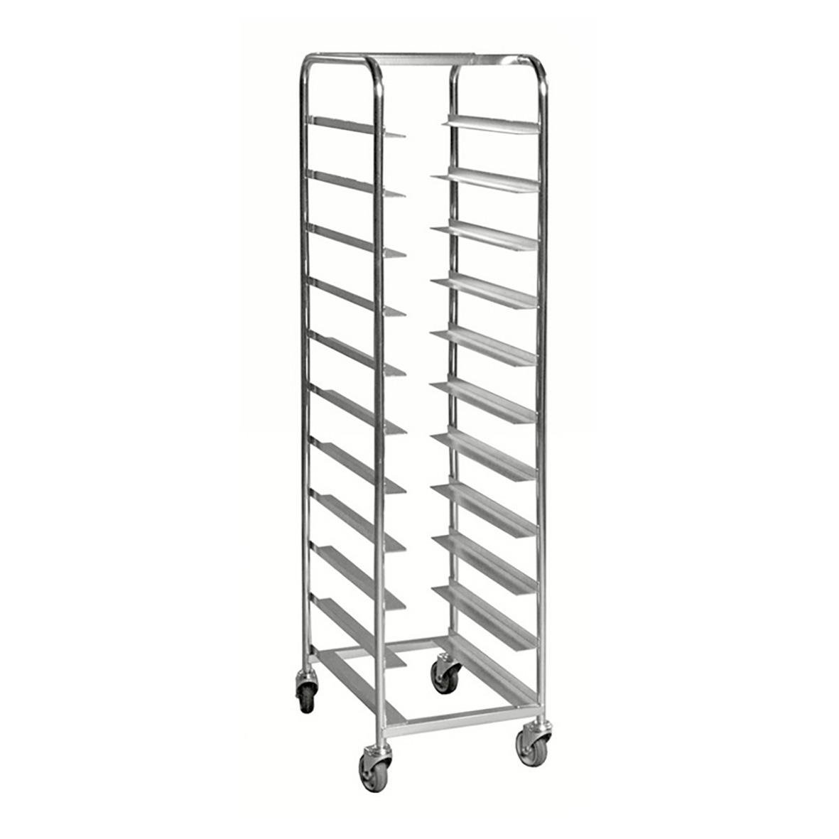 Backvagn med broms för 11 backar, belastning 150kg, stålrör, hjul