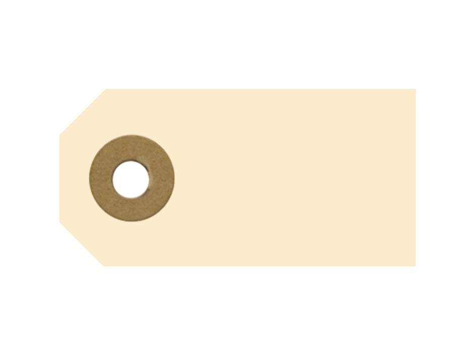 Otryckt adresslapp i manilla 30x60mm med hål för fäste