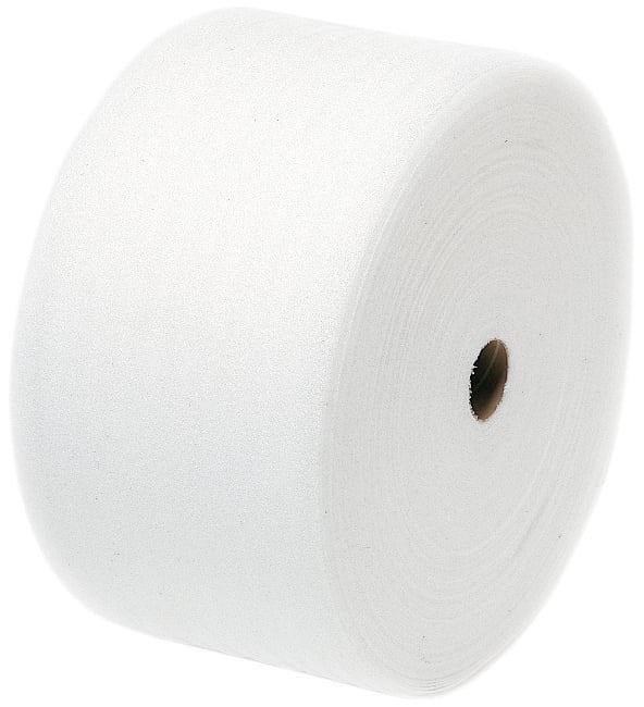 Vit skummad polyetenfolie Cellaire 1mm tjock, 30cm bred, 300m lång