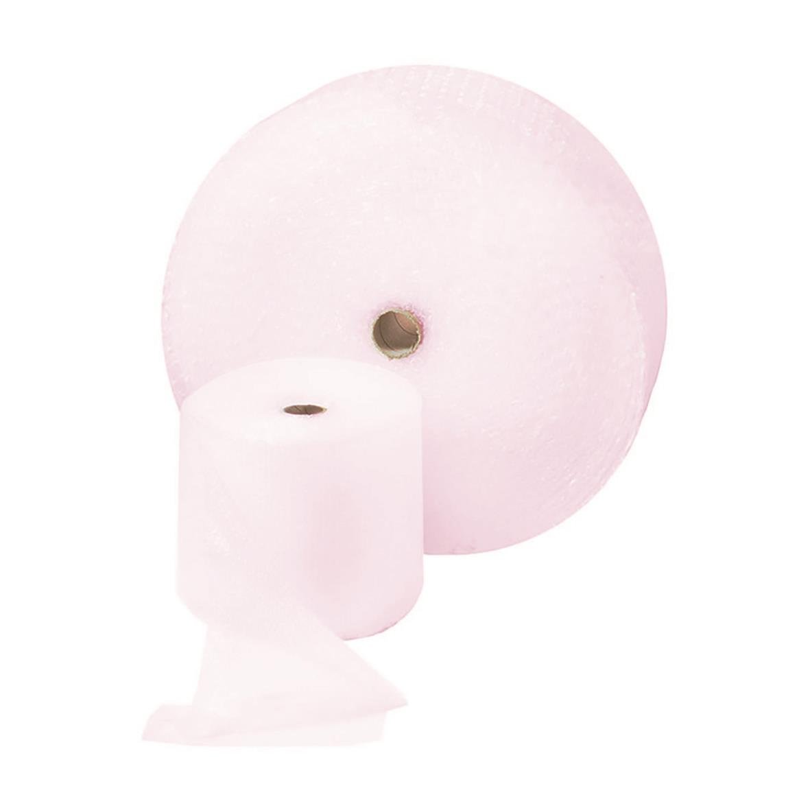 Rosa bubbelfolie Aircap EM 4,2mm 50cm, förpackning med bubbelplast