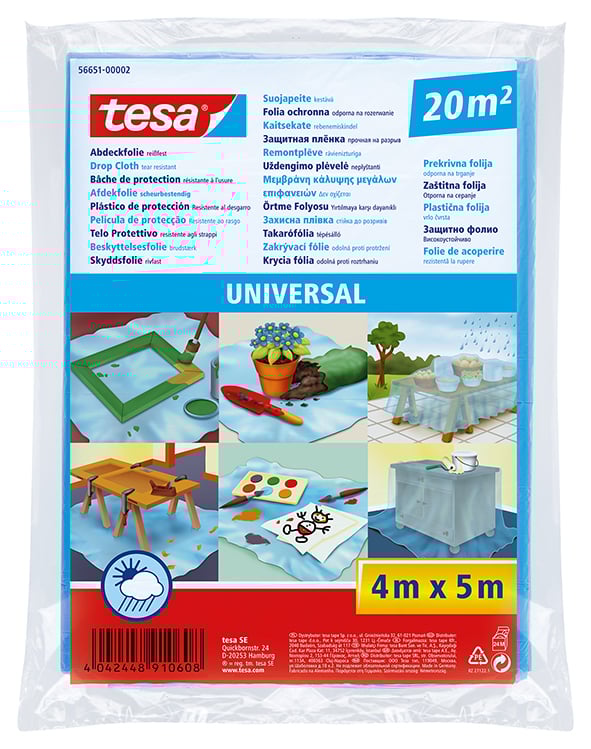 Skyddsfolie Tesa Universal 4x5m för skydd av ytor, 20m²