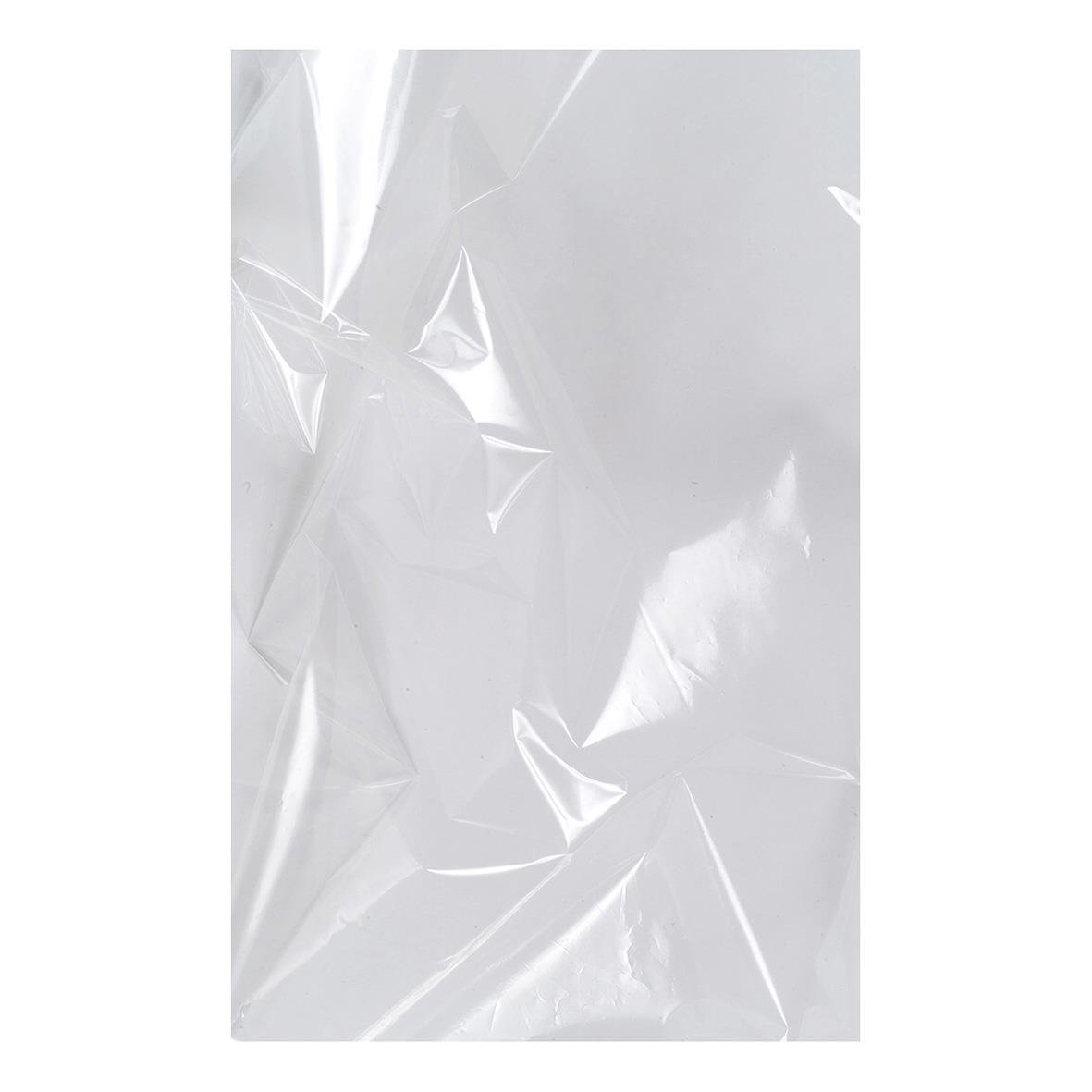 Cellofanplast 60 cm bred, 25 my tjock, 50 m lång, transparent plastfilm