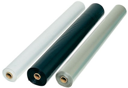 Täckfolie i tre färger, LDPE, 0,07 mm tjock, dubbelvikt, transparent, 2,0 x 50 m