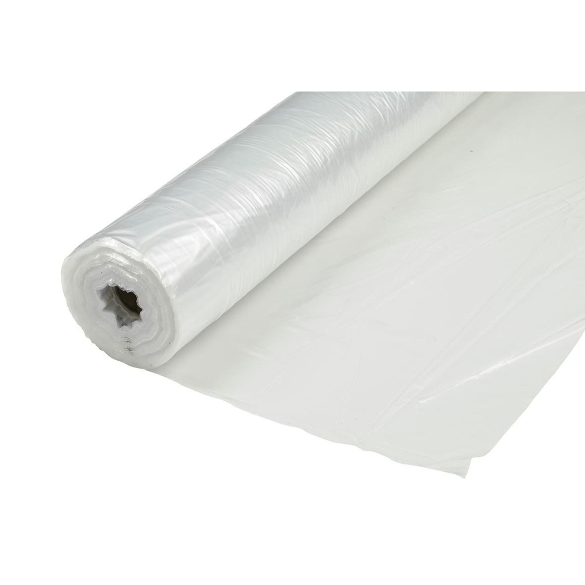 Täckfolie av LDPE, dubbelvikt, transparent, 2x50 meter, 0,10 mm tjock