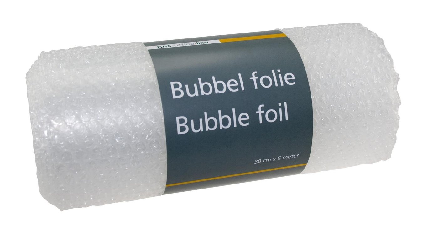 Bubbelfolie 30cm x 5m rullad för skydd av varor vid förpackning