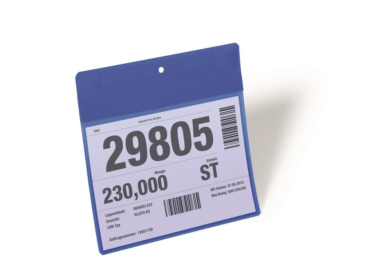 Blå plastficka med neodymmagnet och A5-storlek för dokument