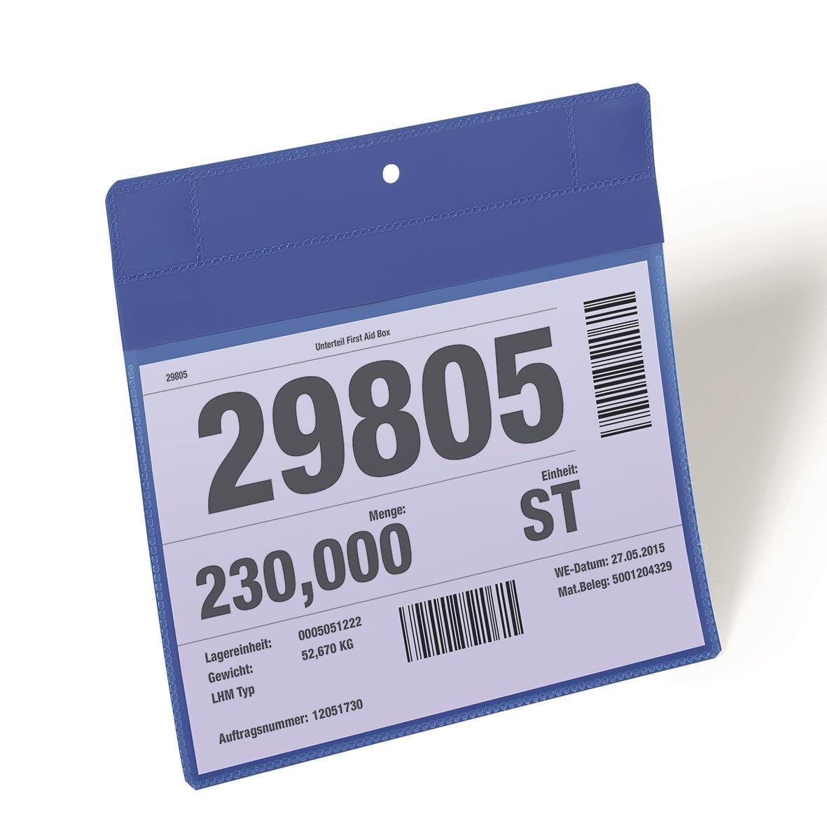 Blå plastficka med neodymmagnet och A5-storlek för dokument