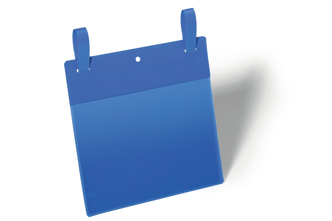 Plastficka med fästband Durable blå A5L