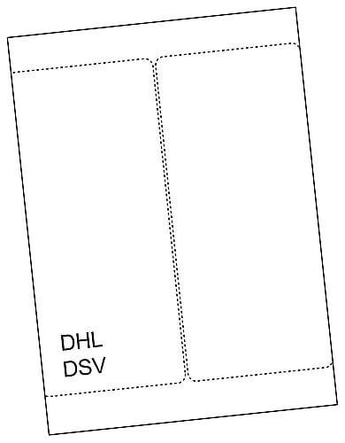 Transportetikett på A4-ark 105x220mm för DHL och DSV