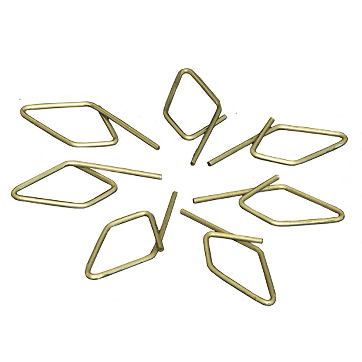 Guldfärgade adresslappshållare i form av ringar för att fästa adresslappar