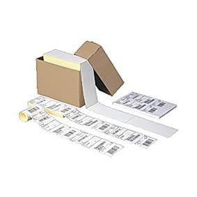 Löpande termoetikett på 102x192mm i papprulle och förpackning