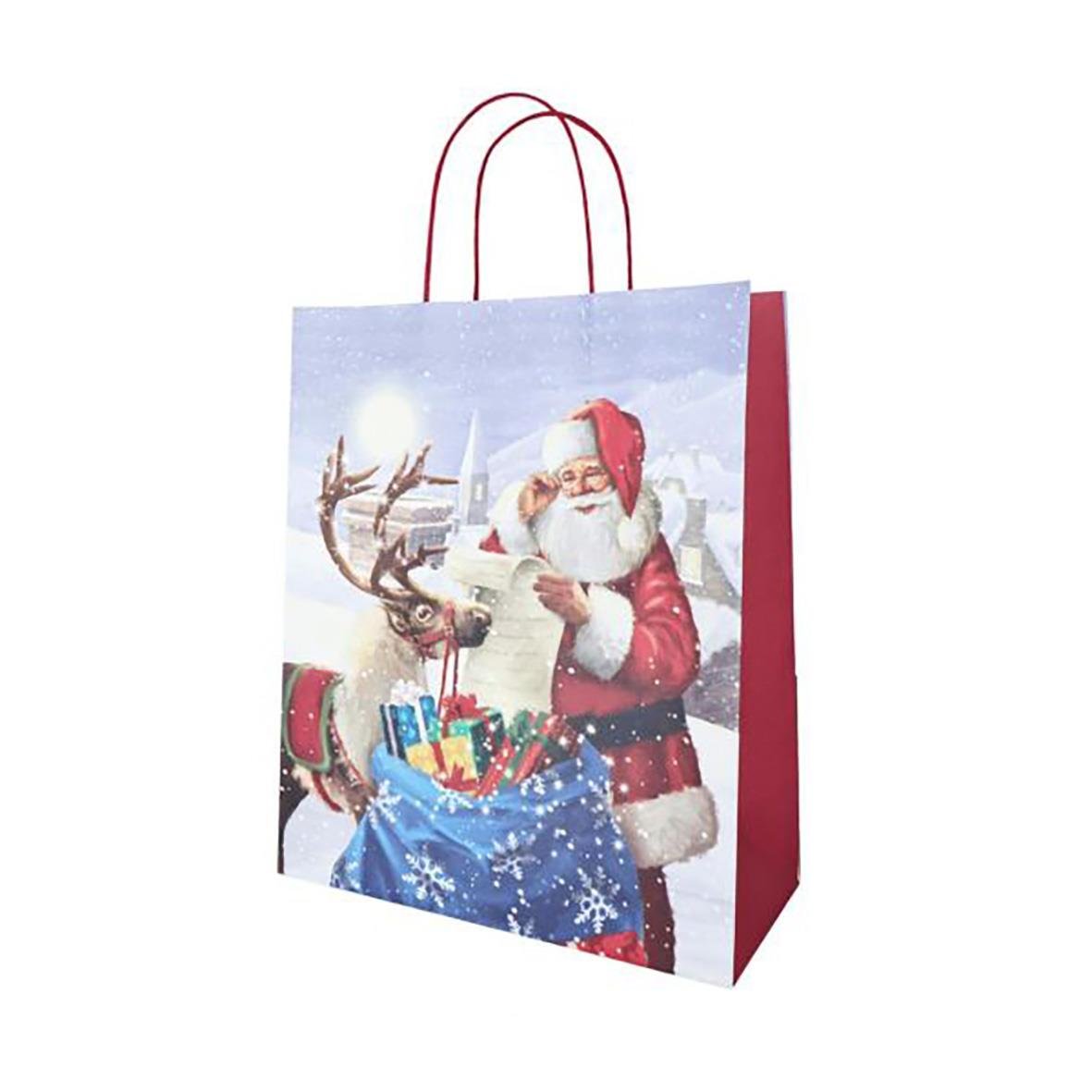 Julpåse med tomte och ren, stor 265x118x318mm