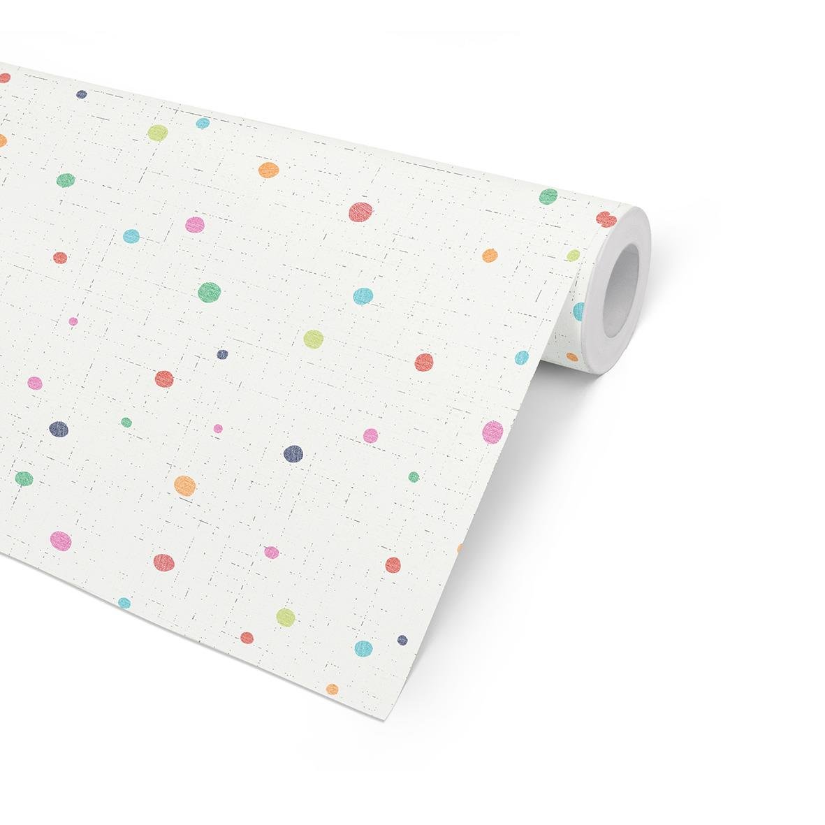 Presentpapper Dotty Scratch FSC med färgglada prickar, 57cm bred och 154m lång