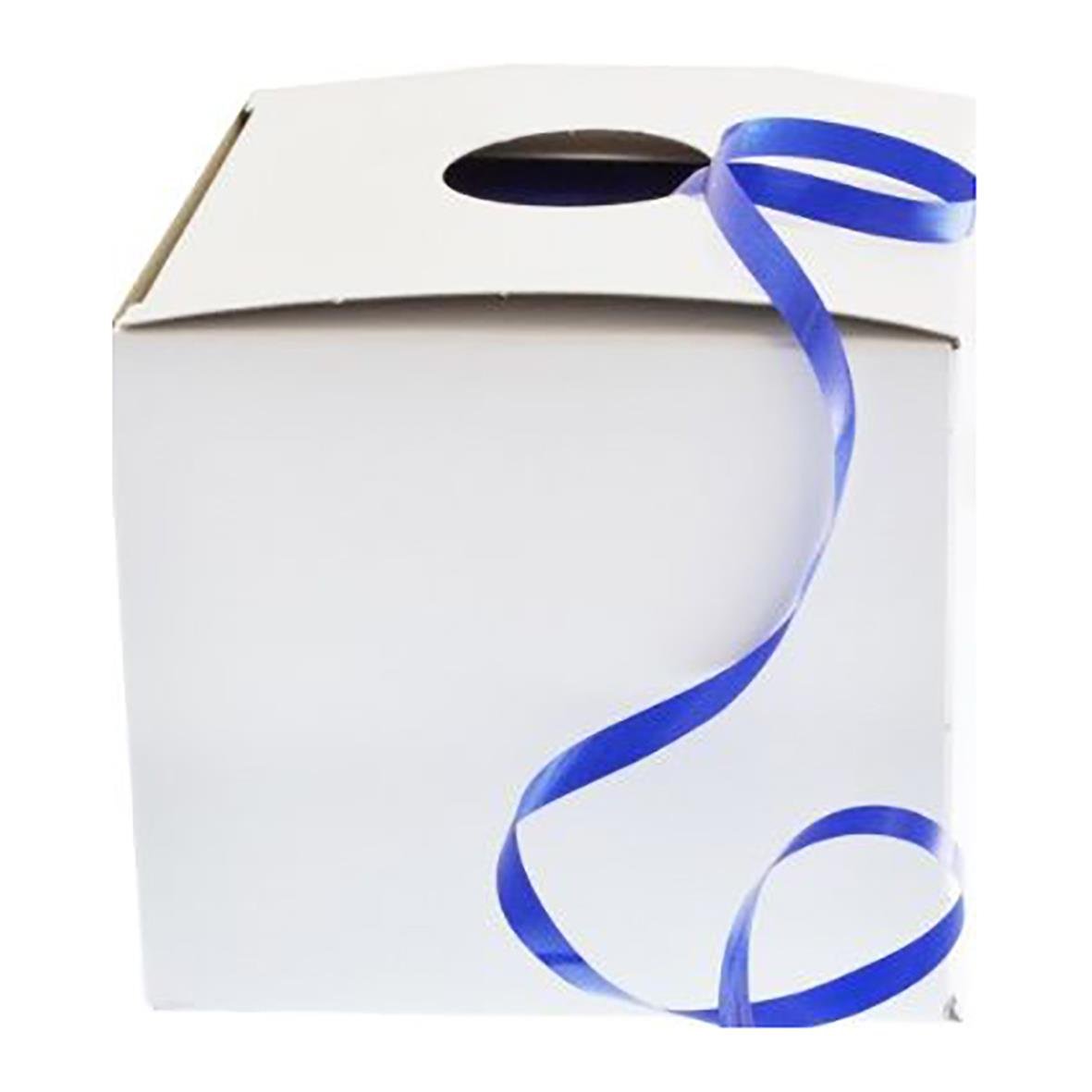 Blått tårtsnöre texalband i förpackning med blå rosett